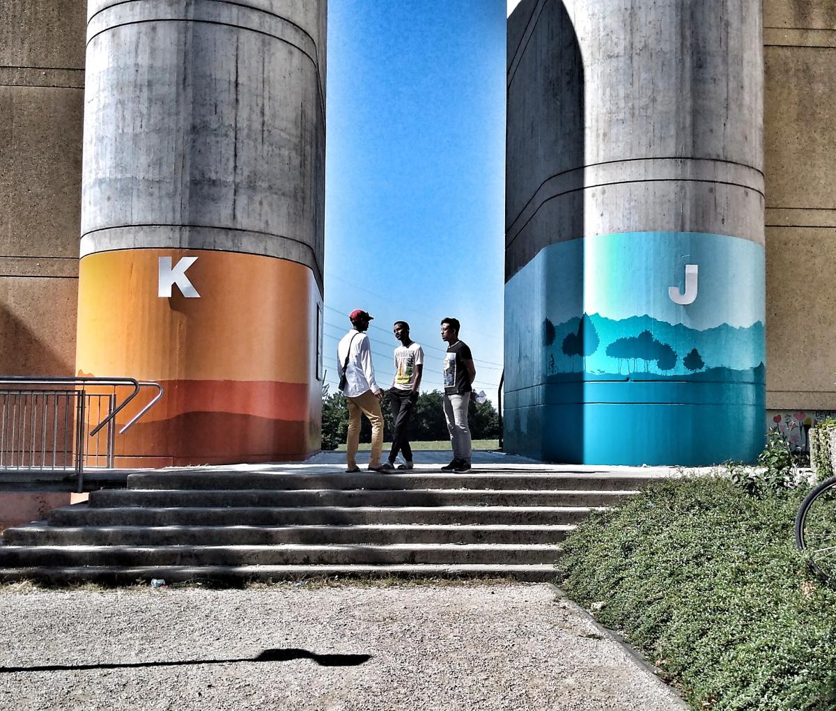 Une partie des peintures au centre des Tattes, à Vernier.