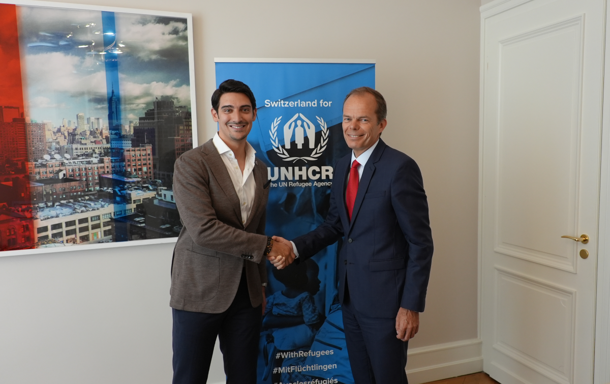 Richard Feuz, Directeur Général du SFC et Cédric Anker, Président de Switzerland for UNHCR. ©Switzerland for UNHCR