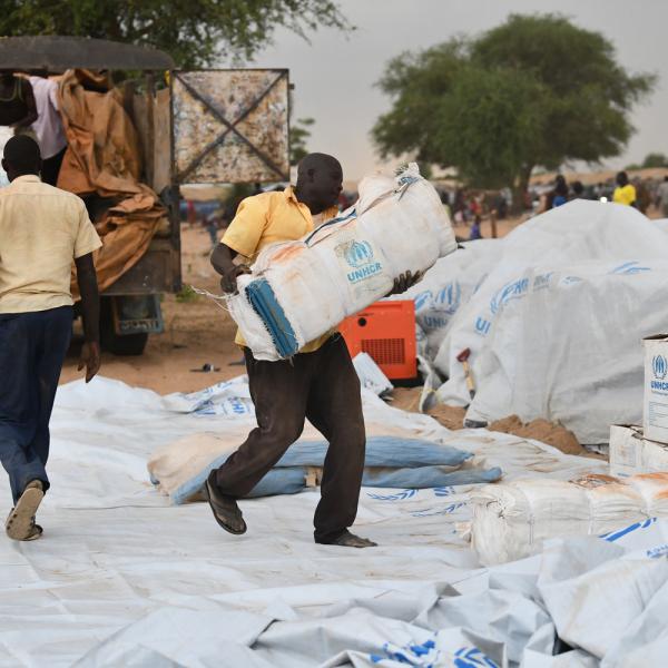 Distribution d'assistance et d'aide humanitaire pour les réfugiés soudanais