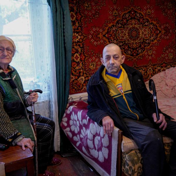 Elderly Ukrainian refugees in Moldova